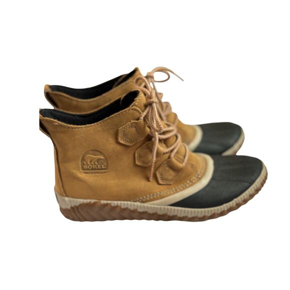 Sorel Out ’N About Waterproof Duck Boots W 8 | Lace Up Rain Snow Booties - Picture 3 of 7